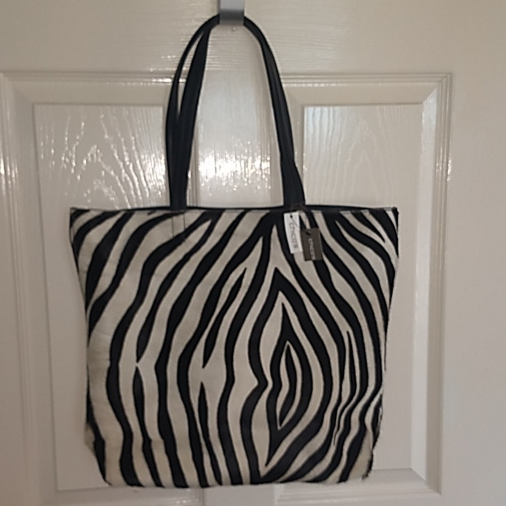 Chico's Rue Zebra Tote New